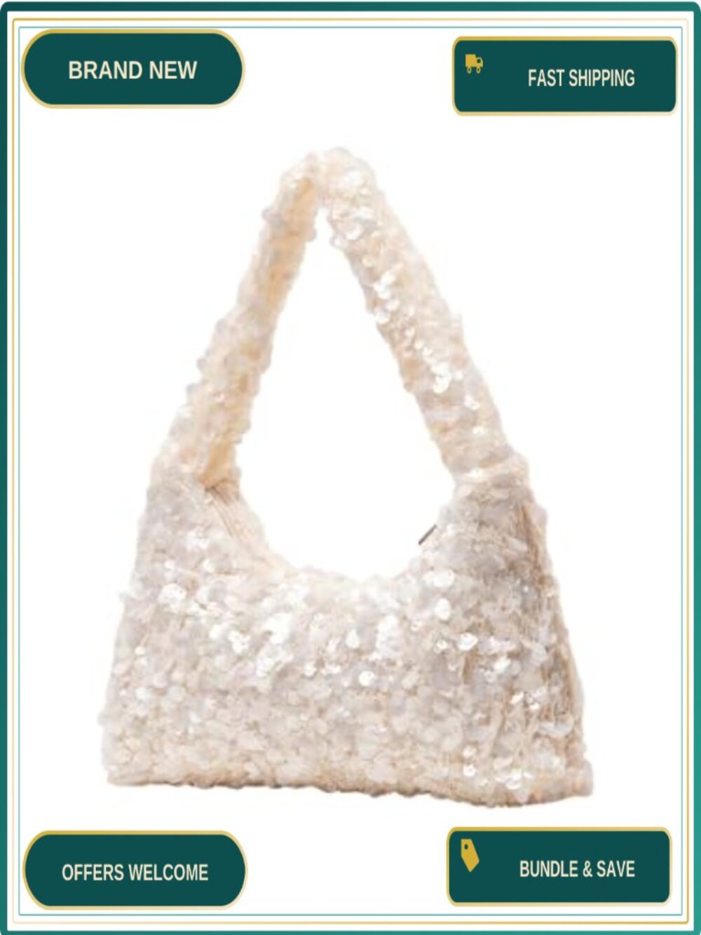 Sparkly Sequin Mini Purse Clutch Bag Zipper Evening Party Handbag